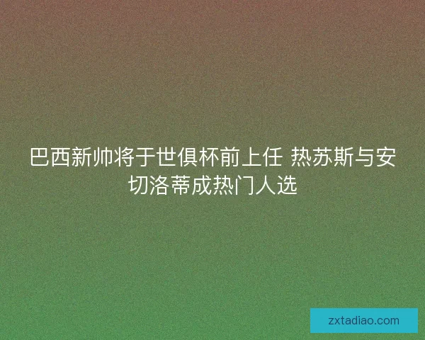 巴西新帅将于世俱杯前上任 热苏斯与安切洛蒂成热门人选