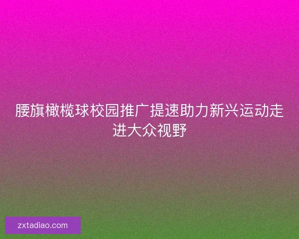 腰旗橄榄球校园推广提速助力新兴运动走进大众视野